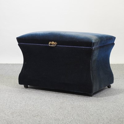 Lot 560 - A Victorian blue upholstered ottoman