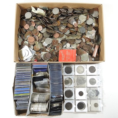 Lot 660 - A collection of coins, to include pre-decimal,...