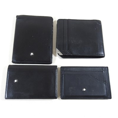 Lot 481 - Four various Montblanc black leather wallets (4)
