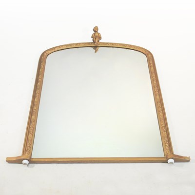 Lot 234 - A Victorian gilt over mantel mirror
