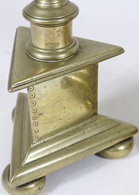Lot 45 - A pair of 19th century brass pricket...