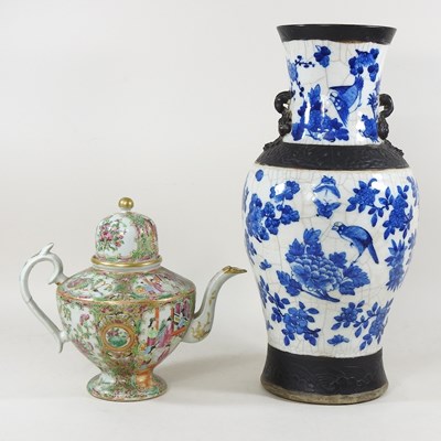 Lot 97 - A 19th century Chinese Canton porcelain teapot...