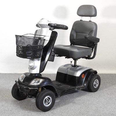 Lot 480 - A silver electric mobility scooter, with charger