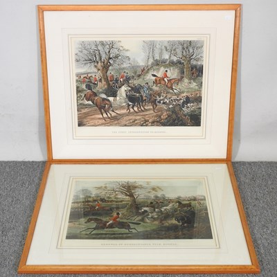 Lot 375 - A pair of hunting prints, 42 x 52cm (2)