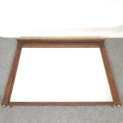 Lot 124 - A burr walnut and parcel gilt overmantel...