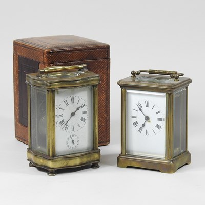 Lot 390 - A 19th century brass cased carriage clock,...