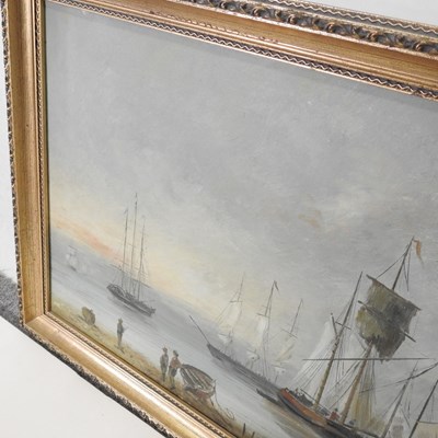 Lot 142 - T Weddel, 20th century, harbour scene with...