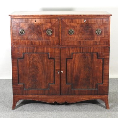 Lot 84 - A Regency mahogany double secretaire chest, on...