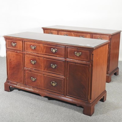 Lot 283 - A pair of reproduction mahogany side cabinets,...