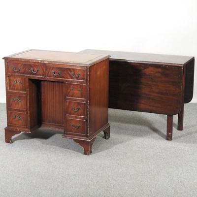 Lot 258 - A reproduction desk, together with a 19th...