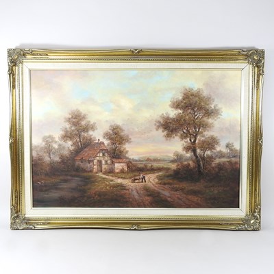 Lot 595 - Peter Horton, 20th century, country landscape...