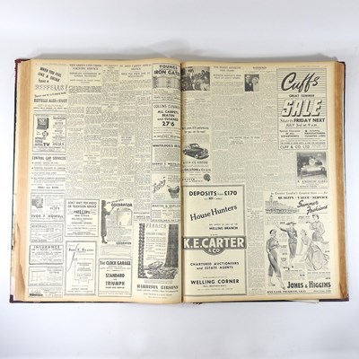 Lot 463 - A collection of 1950's newspapers, bound in a...