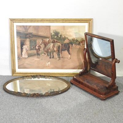 Lot 622 - A Victorian mahogany toiletry mirror, together...