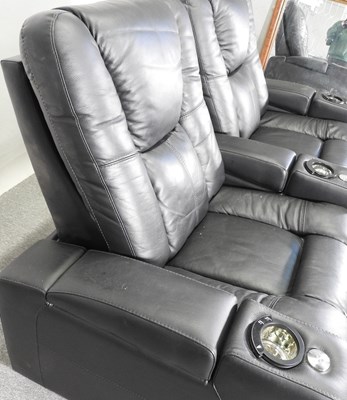 Lot 52 - A Palliser black leather electric reclining...