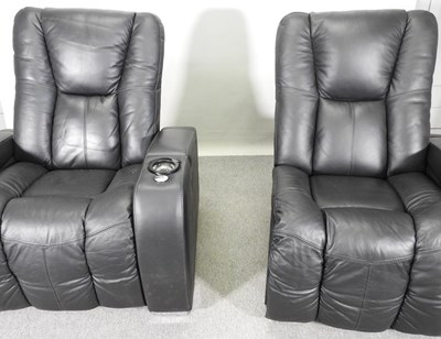 Lot 52 - A Palliser black leather electric reclining...