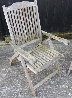 Lot 326 - A pair of Cannock Gates teak reclining garden chairs