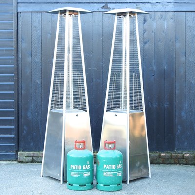 Lot 66 - A pair of stainless steel patio heaters, 220cm...