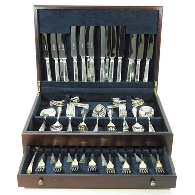 Lot 383 - A canteen of plated cutlery by Osborne,...