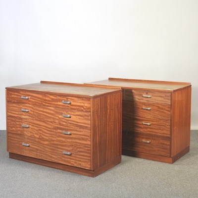 Lot 384 - A pair of mid 20th century chests, with chrome...