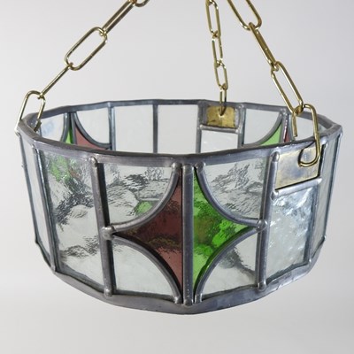 Lot 250 - An Arts and Crafts style leaded glass ceiling light