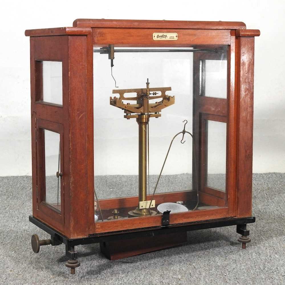 Lot 447 - A set of mid 20th century scientific scales,