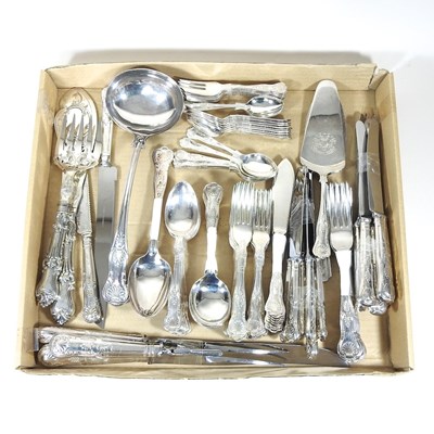 Lot 452 - A mid 20th century silver plated Kings pattern...