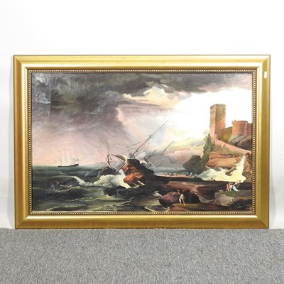 Lot 697 - A B Webb, 19th century, coastal scene with...