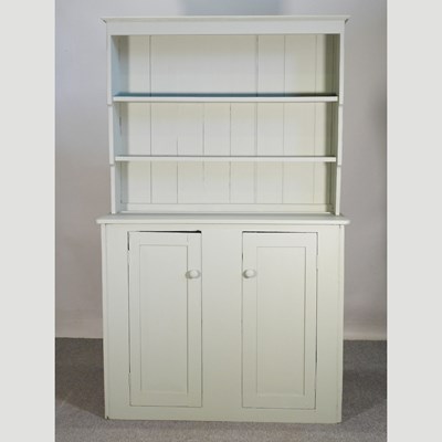 Lot 217 - A green painted pine dresser