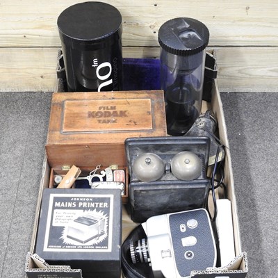 Lot 334 - A Kodak film tank, Johnson mains printer,...