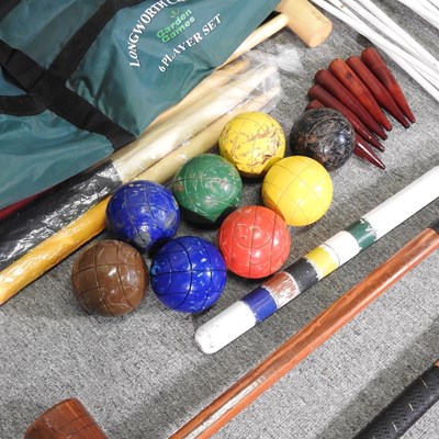 Lot 236 - A Longworth wooden croquet set, in a bag