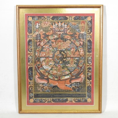 Lot 17 - Tibetan school, 20th century, Wheel of Life,...