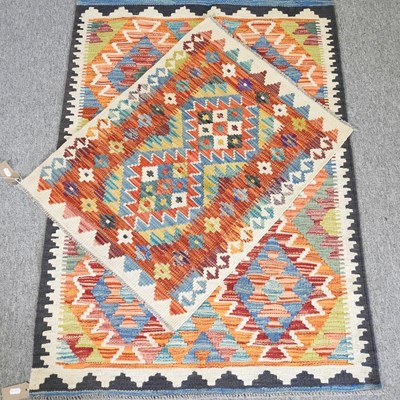 Lot 368 - A kilim rug, with all over diamonds, 120 x...