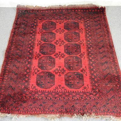 Lot 380 - A Bokhara rug, with two rows of medallions, on...