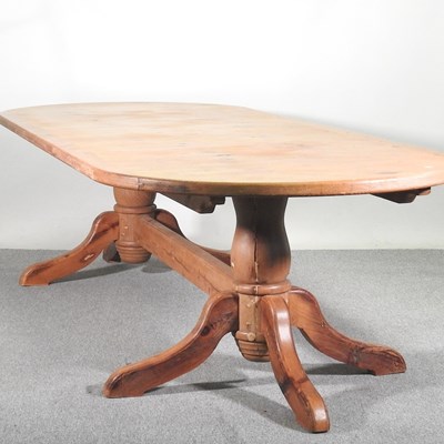 Lot 365 - An unusually large hand made pine twin...