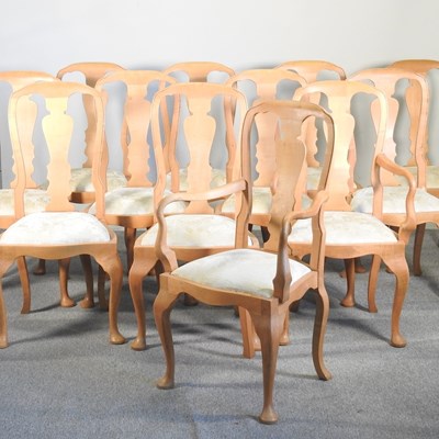 Lot 498 - A set of twelve Queen Anne style beech dining...
