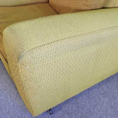 Lot 440 - A pair of large Art Deco yellow upholstered...