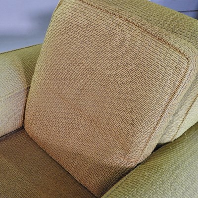 Lot 440 - A pair of large Art Deco yellow upholstered...