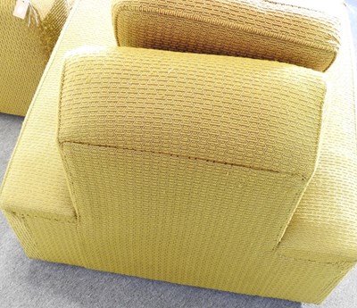 Lot 440 - A pair of large Art Deco yellow upholstered...