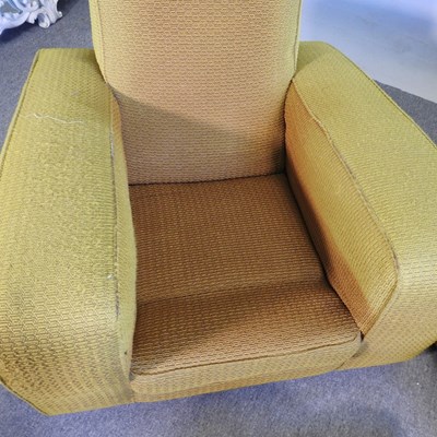 Lot 440 - A pair of large Art Deco yellow upholstered...