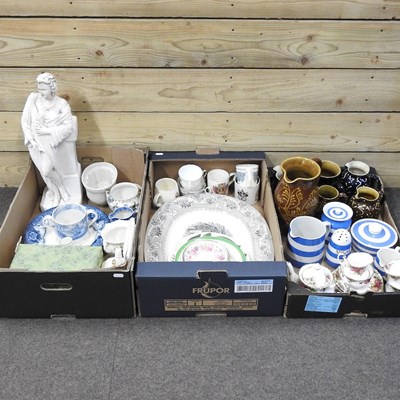 Lot 209 - A collection of blue and white Cornish ware,...