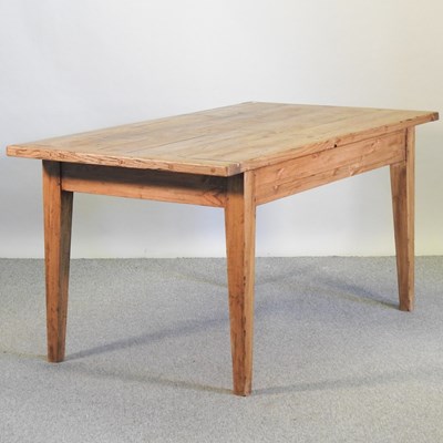 Lot 423 - A hand made rustic pine dining table