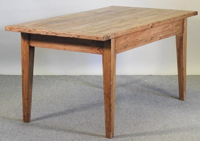 Lot 423 - A hand made rustic pine dining table