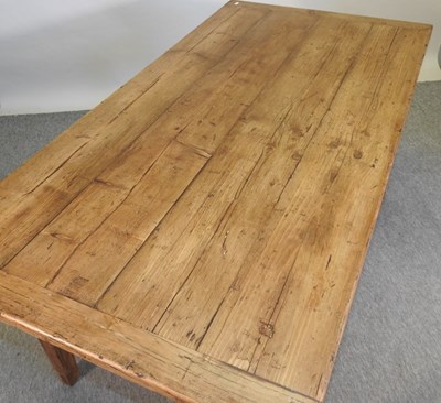 Lot 423 - A hand made rustic pine dining table