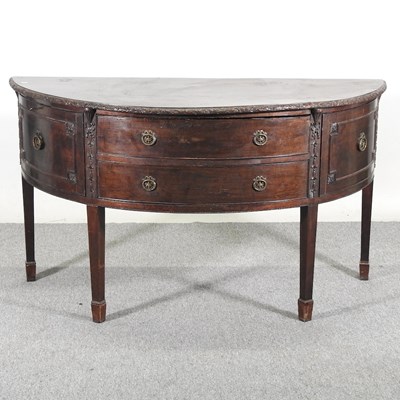 Lot 248 - A large Edwardian half round sideboard,...