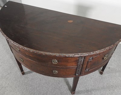 Lot 248 - A large Edwardian half round sideboard,...
