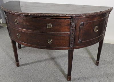 Lot 248 - A large Edwardian half round sideboard,...