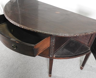 Lot 248 - A large Edwardian half round sideboard,...