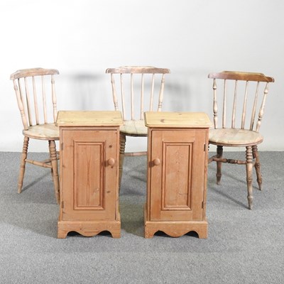 Lot 258 - A pair of pine bedside cabinets, together with...