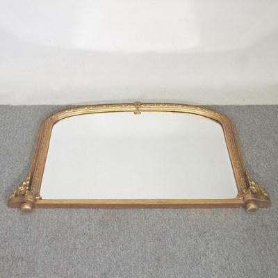 Lot 150 - A Victorian style gilt framed over mantel...