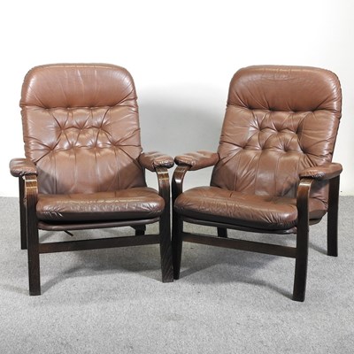 Lot 203 - A pair of mid 20th century brown leather...